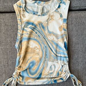 Caution To The Wind Cropped Tank Top With Ruched Drawstring Side Cutout Size M